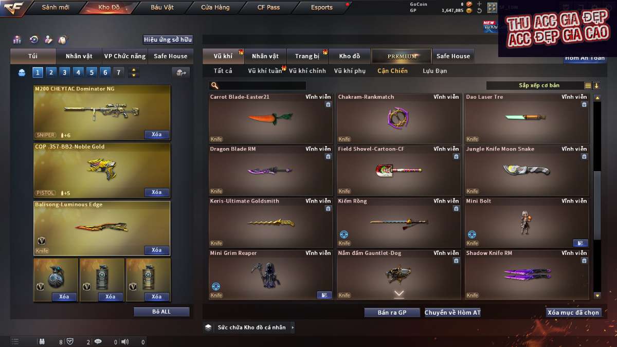 shop acc cf uy tin gia re